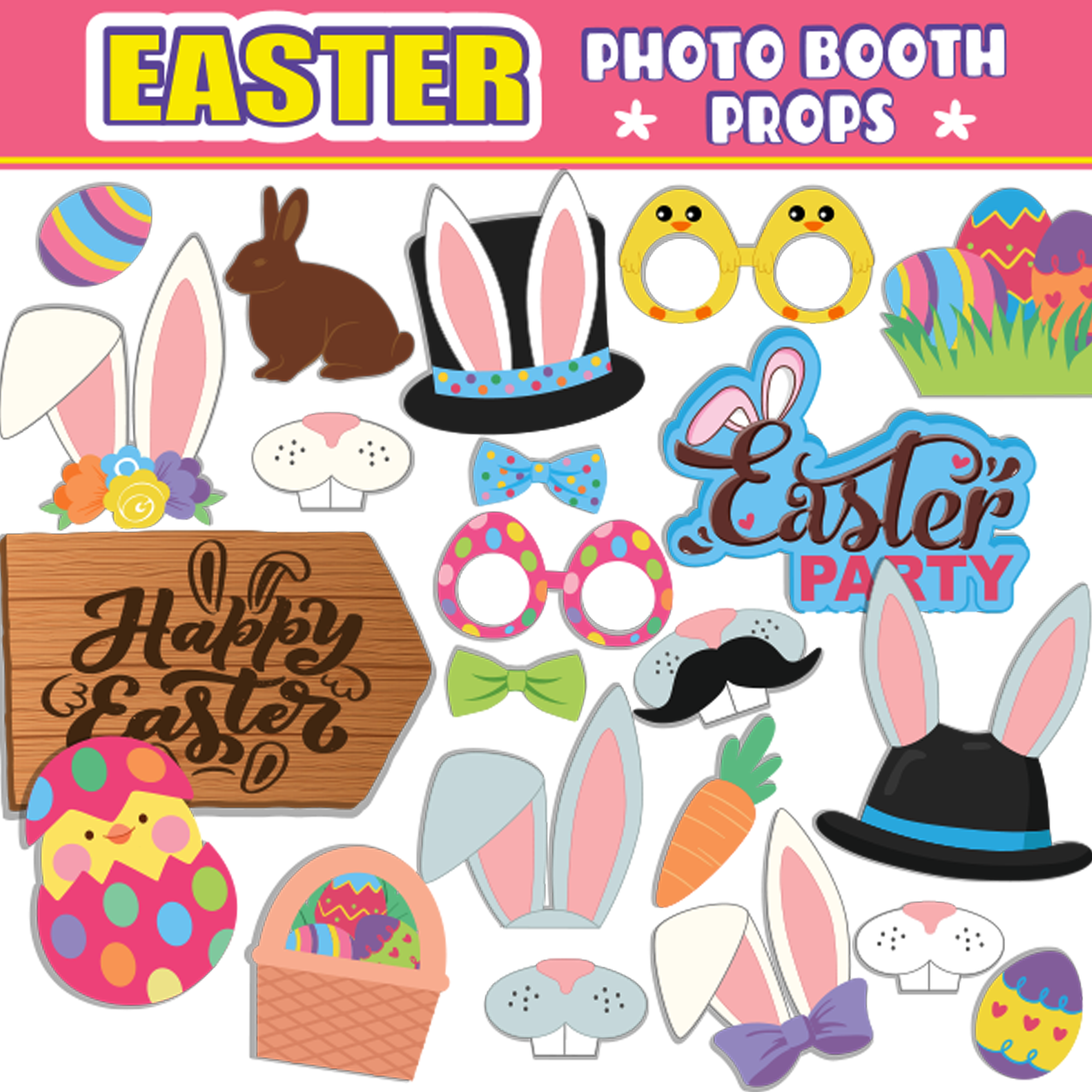 Easter Photo Booth Printable Props Photobooth Kit 22 Items Easter Decor Party Favors Easter Activity Crafts Easter Photo Booth Printable Props Photobooth Kit 22 Items Easter Decor Party Favors Easter Activity Crafts