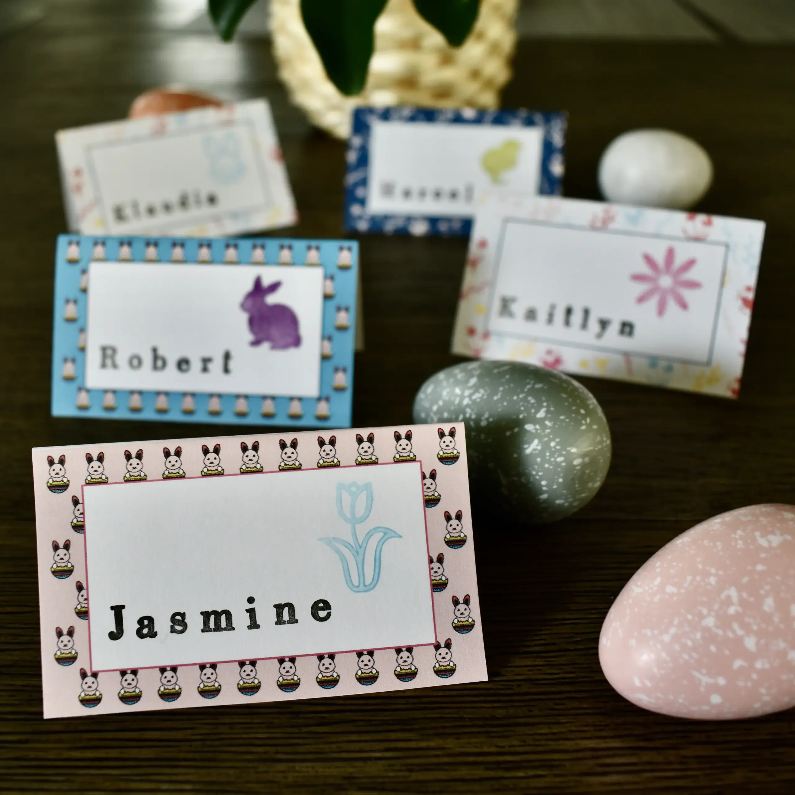 free printable easter name place cards