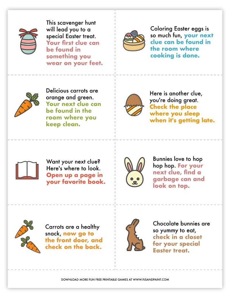Easter Scavenger Hunt For Kids Free Printable Game