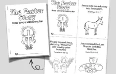 Easter Story Mini Book For Kids Printable Coloring Bible Lesson Sunday School Craft Religious Christian Activity Holy Week