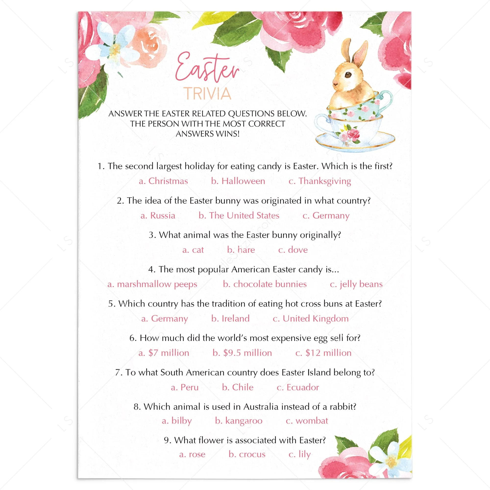 Easter Trivia Game To Print Or Play Online Easter Trivia Game To Print Or Play Online