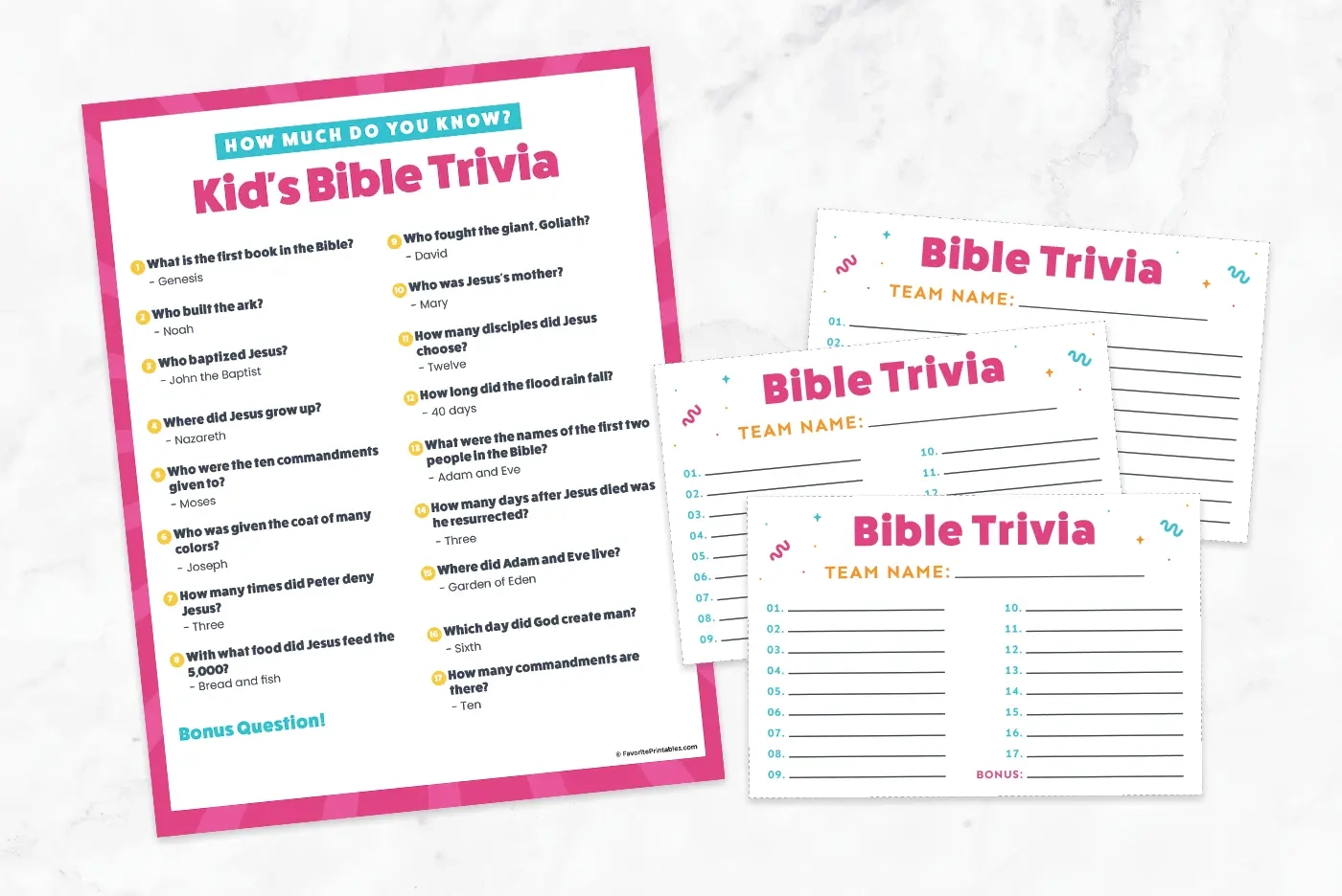 Easy Bible Trivia For Kids Easy Bible Trivia For Kids