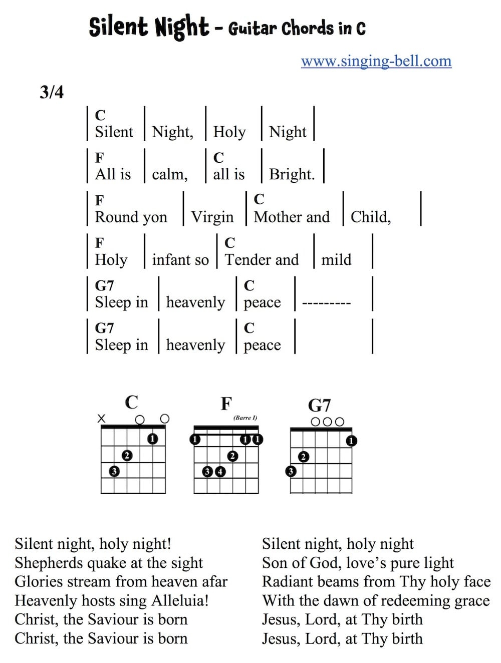 Easy Christmas Songs Guitar Chords Tabs