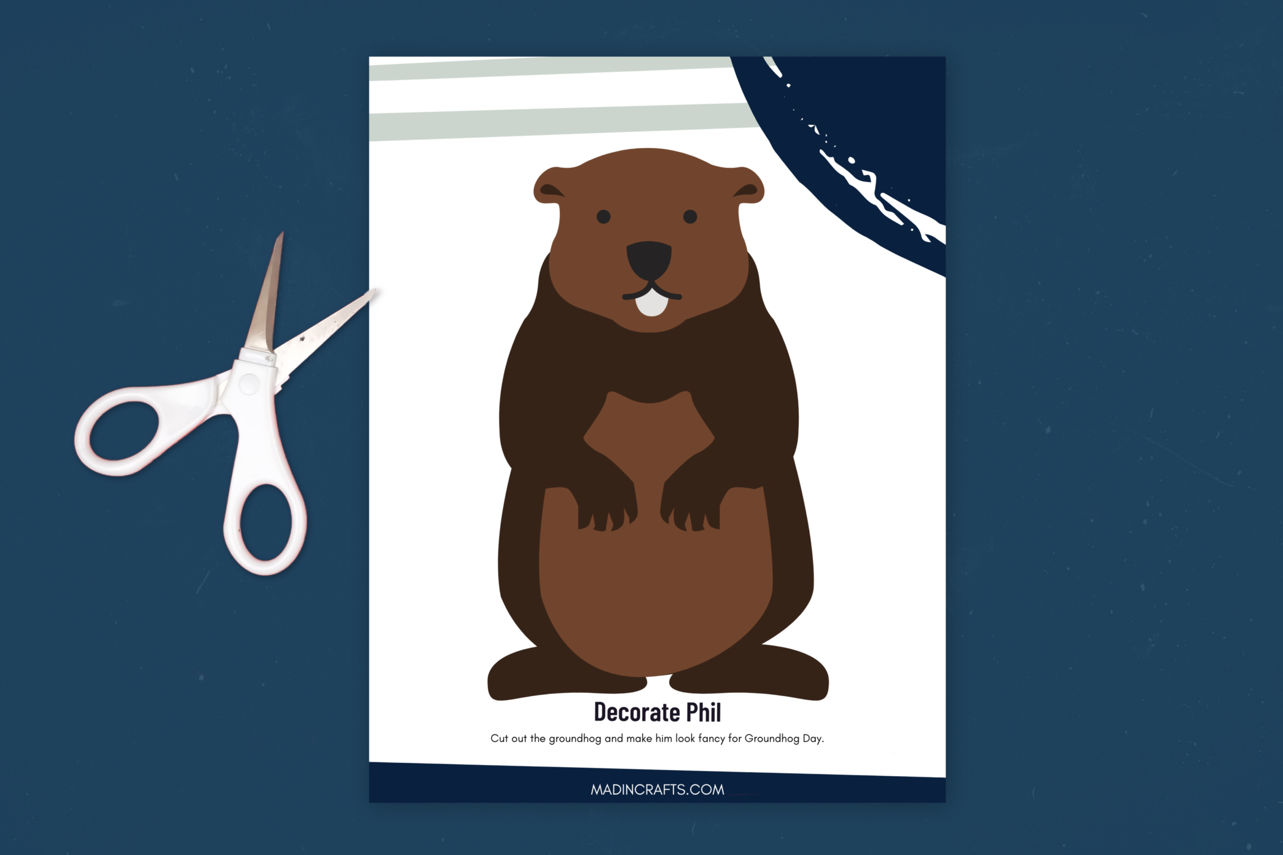 printable groundhog puppet