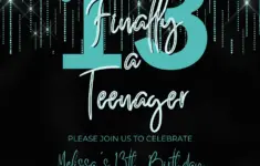 Editable 13th Birthday Invitation