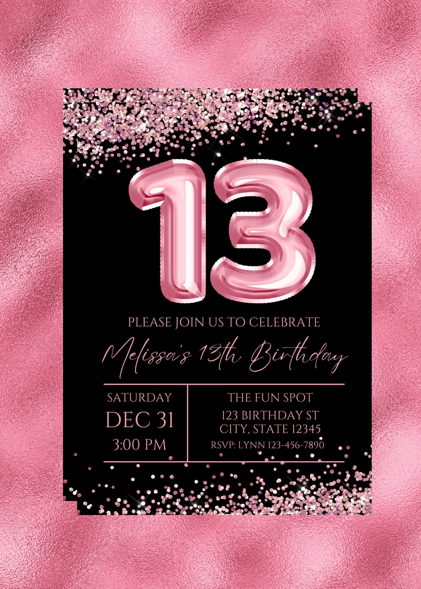 free printable 13th birthday party invitations