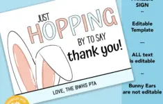 Editable 8x10 Hopping By To Say Thank You Printable Staff Appreciation Sign