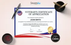 Editable American Veterans Appreciation Certificate Template