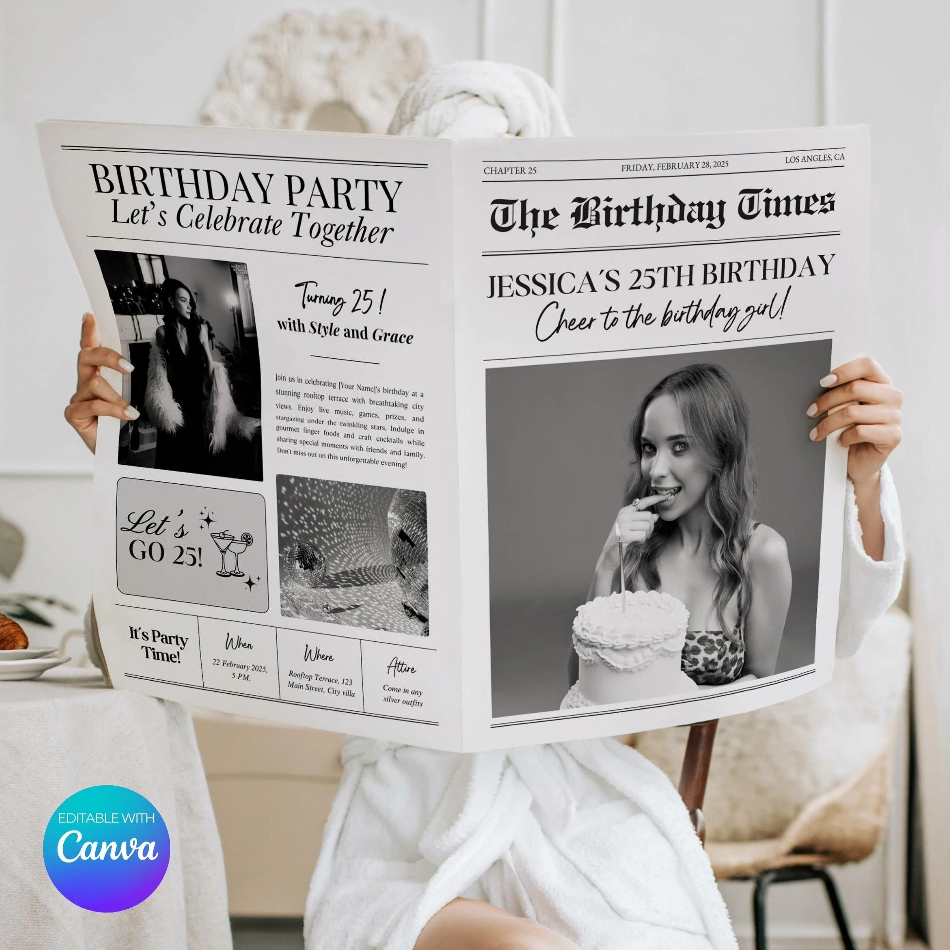 Editable Birthday Newspaper Template Editable Birthday Newspaper Template