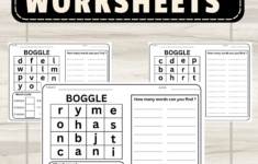 Editable Boggle Board Worksheets For Making Words Spark Creativity And Vocabulary Skills