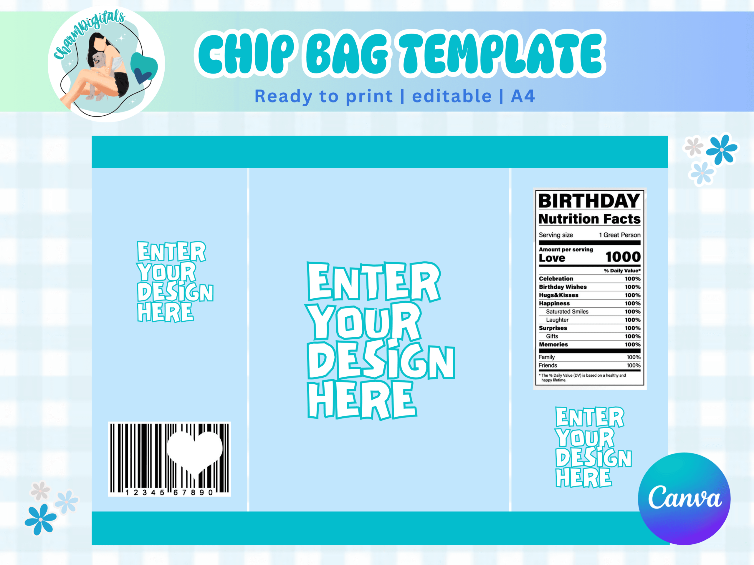 Editable Chip Bag Template Editable Chip Bag Template