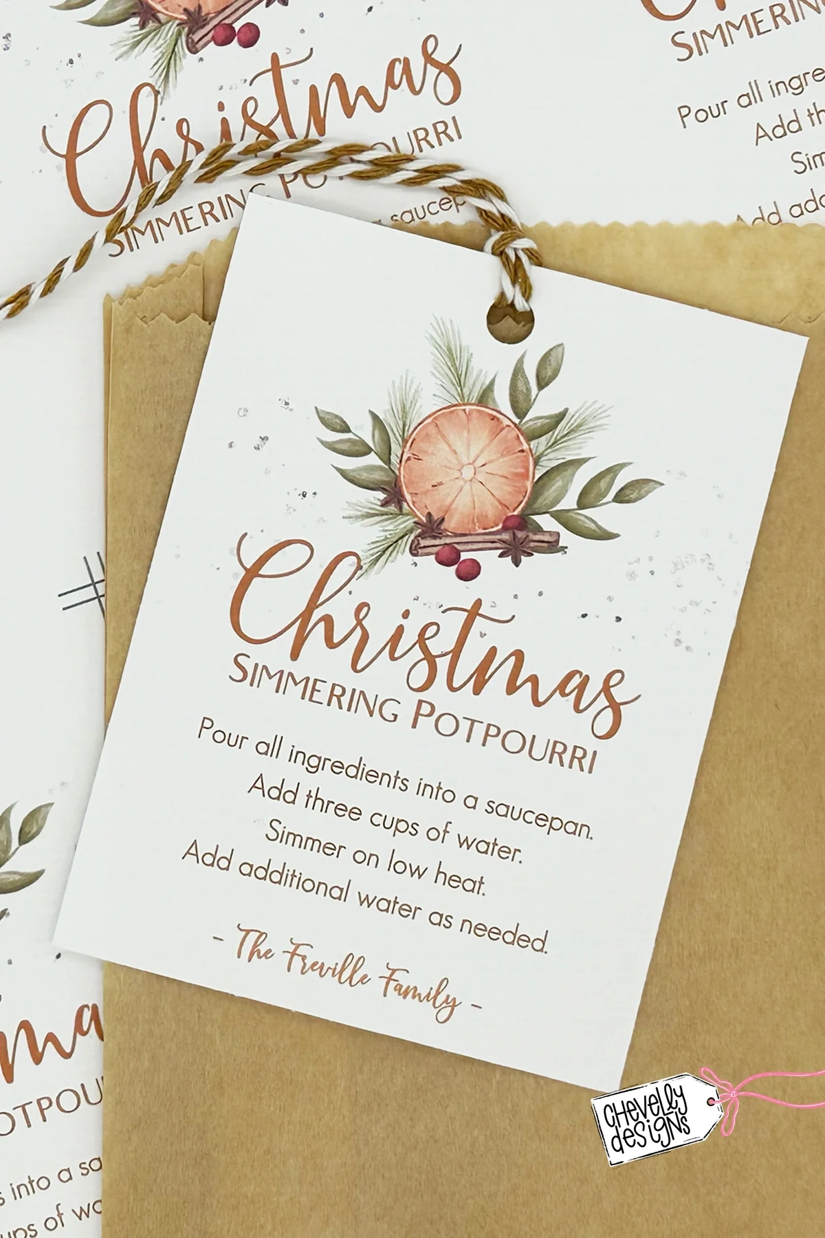 Editable Christmas Simmering Potpourri Printable Gift Tag Editable Christmas Simmering Potpourri Printable Gift Tag