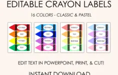 Editable Crayon Name Tags 16 Printable