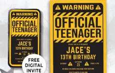 Editable Digital Birthday Invitation For