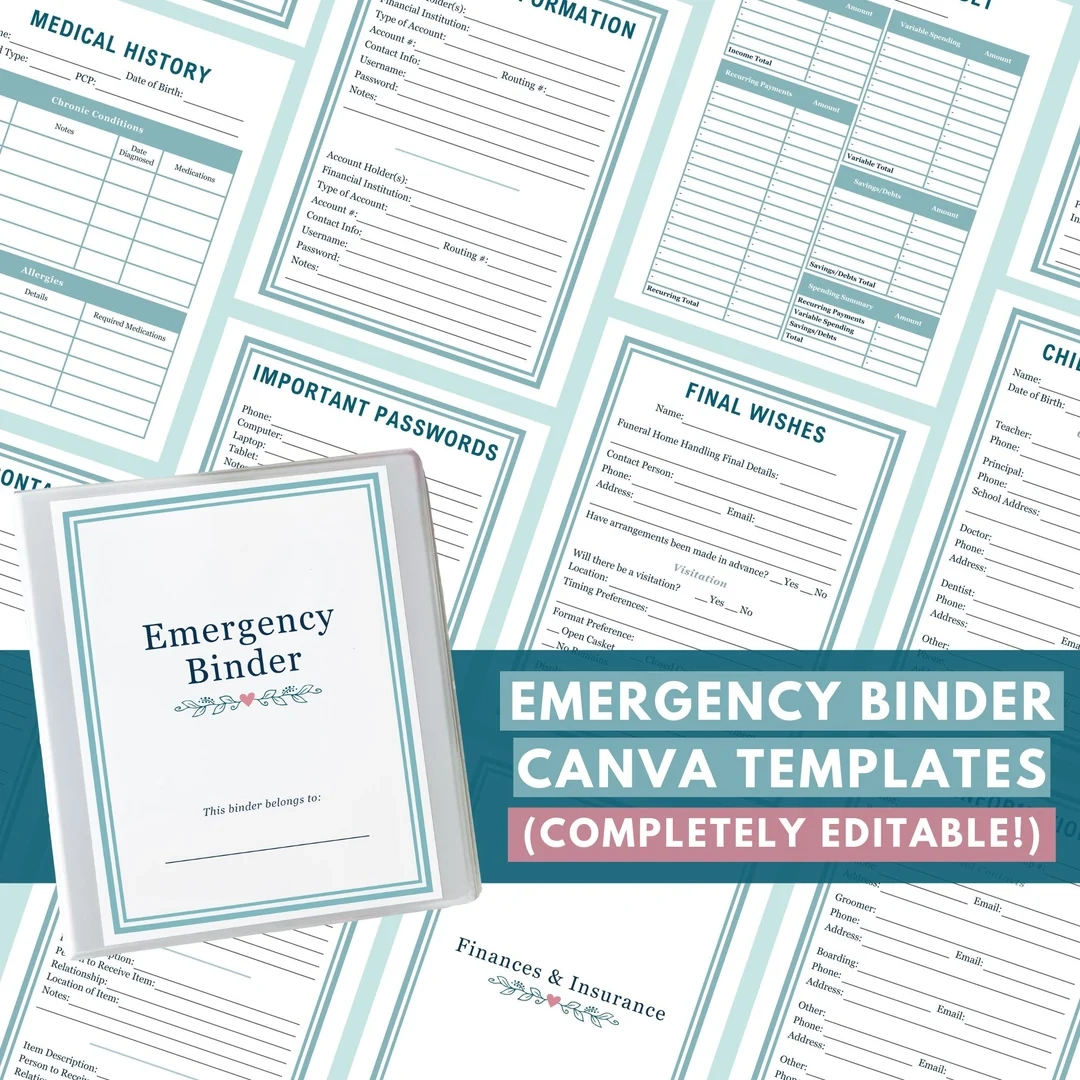 emergency binder printables free