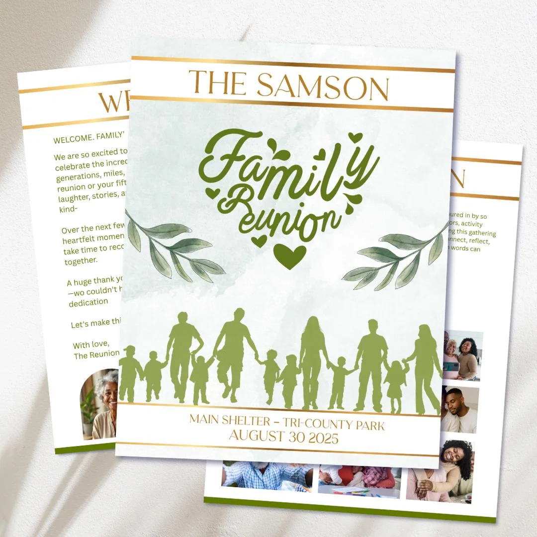 Editable Family Reunion Itinerary Editable Family Reunion Itinerary