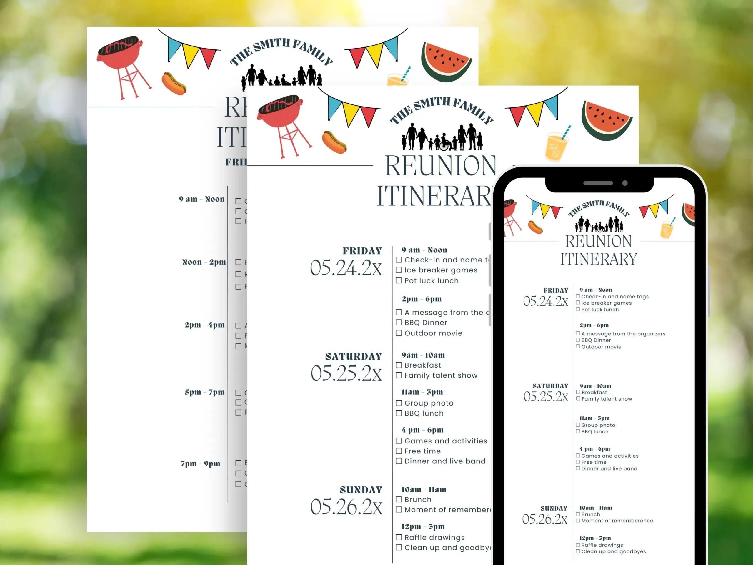 Editable Family Reunion Program Template Editable Family Reunion Program Template