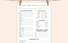 Editable Get To Know You Printable