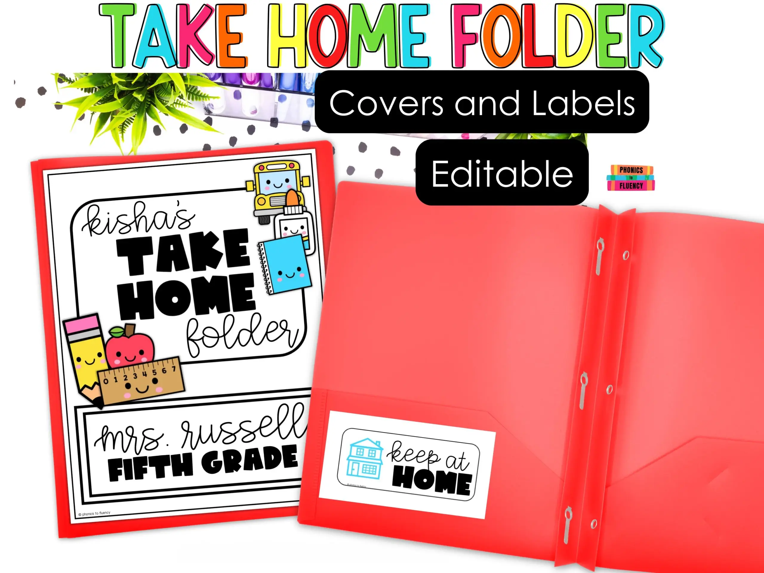 Editable Homework Folder Covers Labels Editable Homework Folder Covers Labels