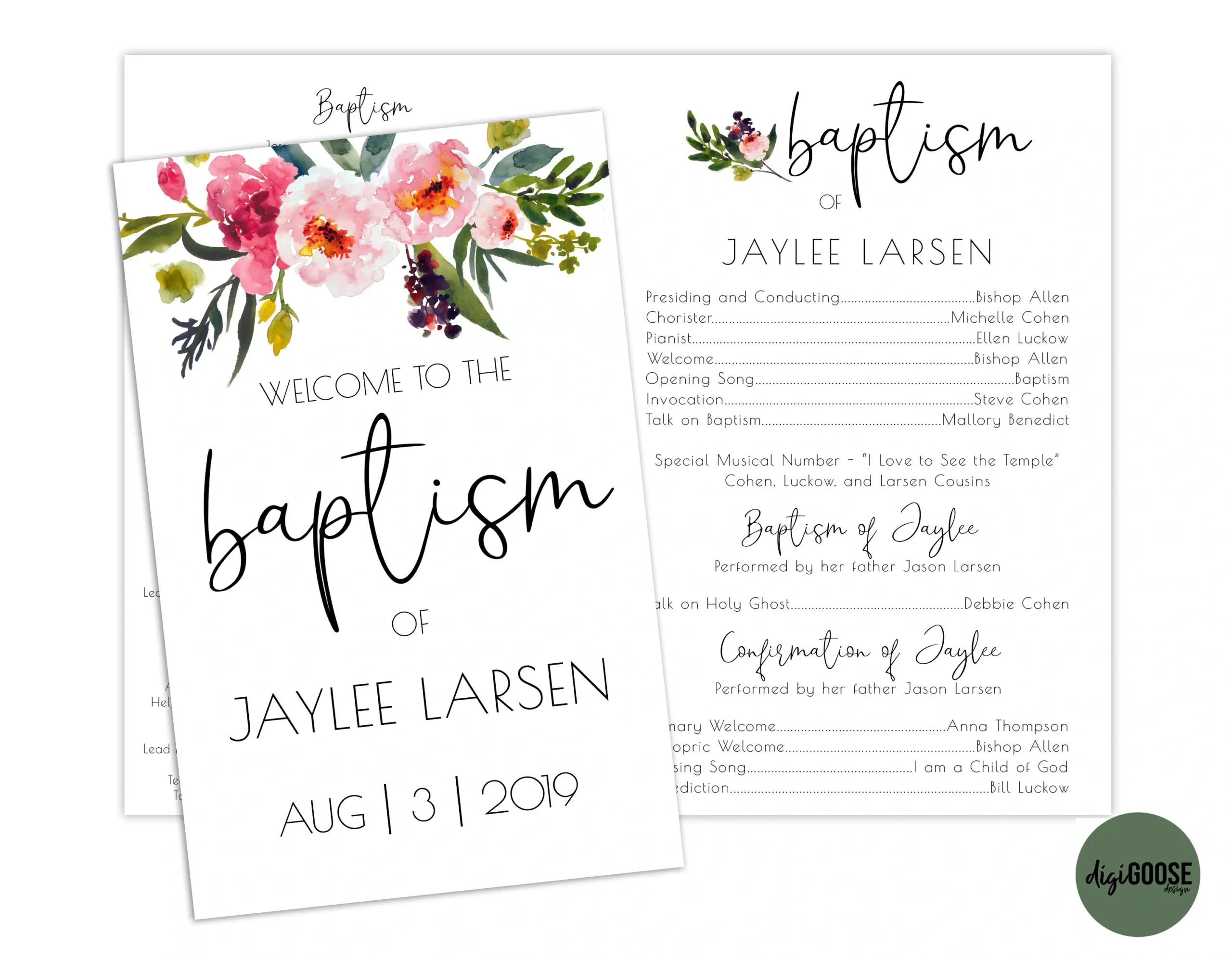 Editable Lds Baptism Program Template