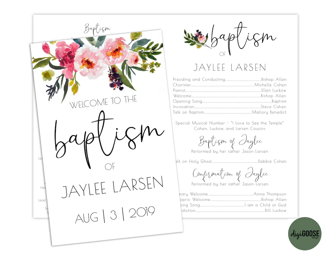 Editable Lds Baptism Program Template