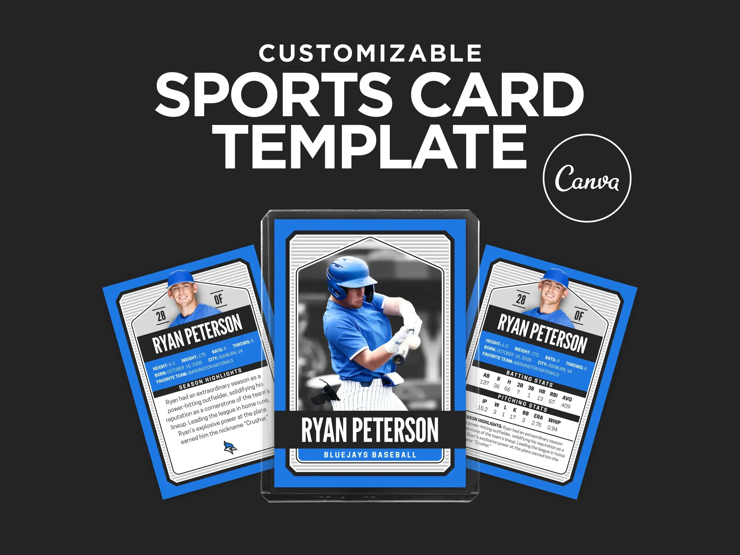 Editable Sports Card Template Custom Editable Sports Card Template Custom