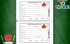 Editable Student Information Card