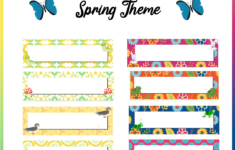 Editable Tote Tray Labels Spring Theme