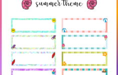 Editable Tote Tray Labels Summer Theme