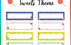 Editable Tote Tray Labels Sweets Theme