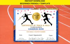 Editable Track And Field Award