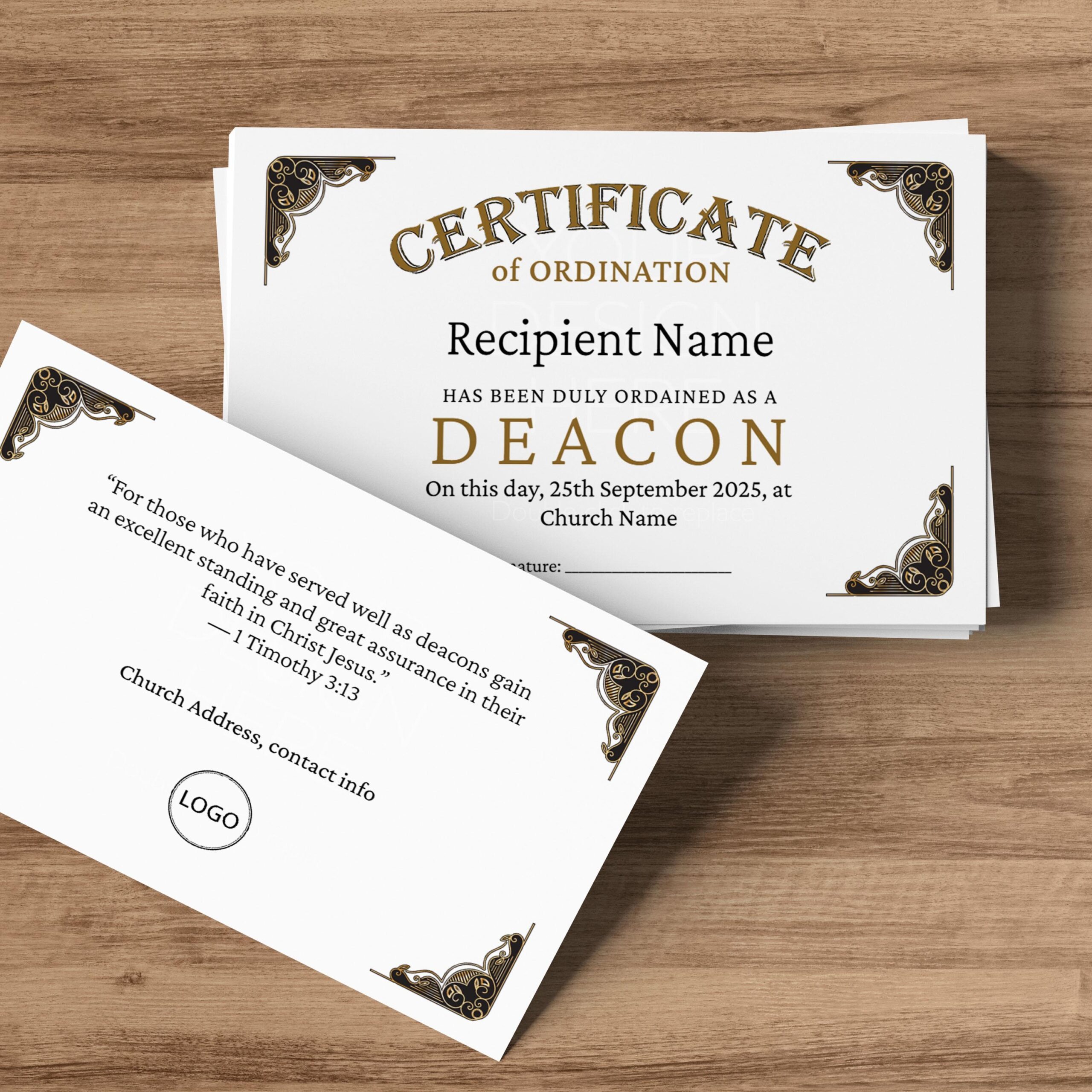 Editable Wallet Size Deacon Ordination Editable Wallet Size Deacon Ordination