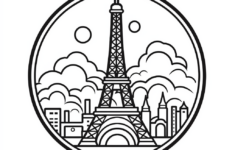 Eiffel Tower Coloring Page For Kids