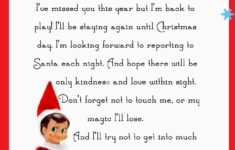 Elf On Shelf Letter Free Printable