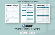 Emergency Binder Free Printable