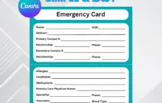 Emergency Contact Card Printable Ice