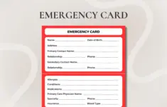 Emergency Contact Card Template