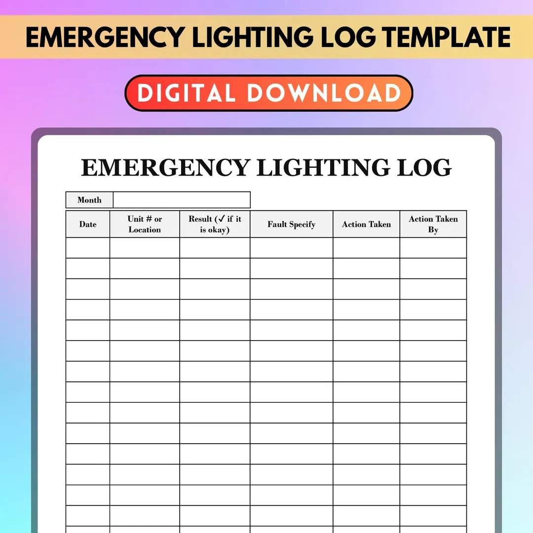 Emergency Lighting Log Inspection Emergency Lighting Log Inspection