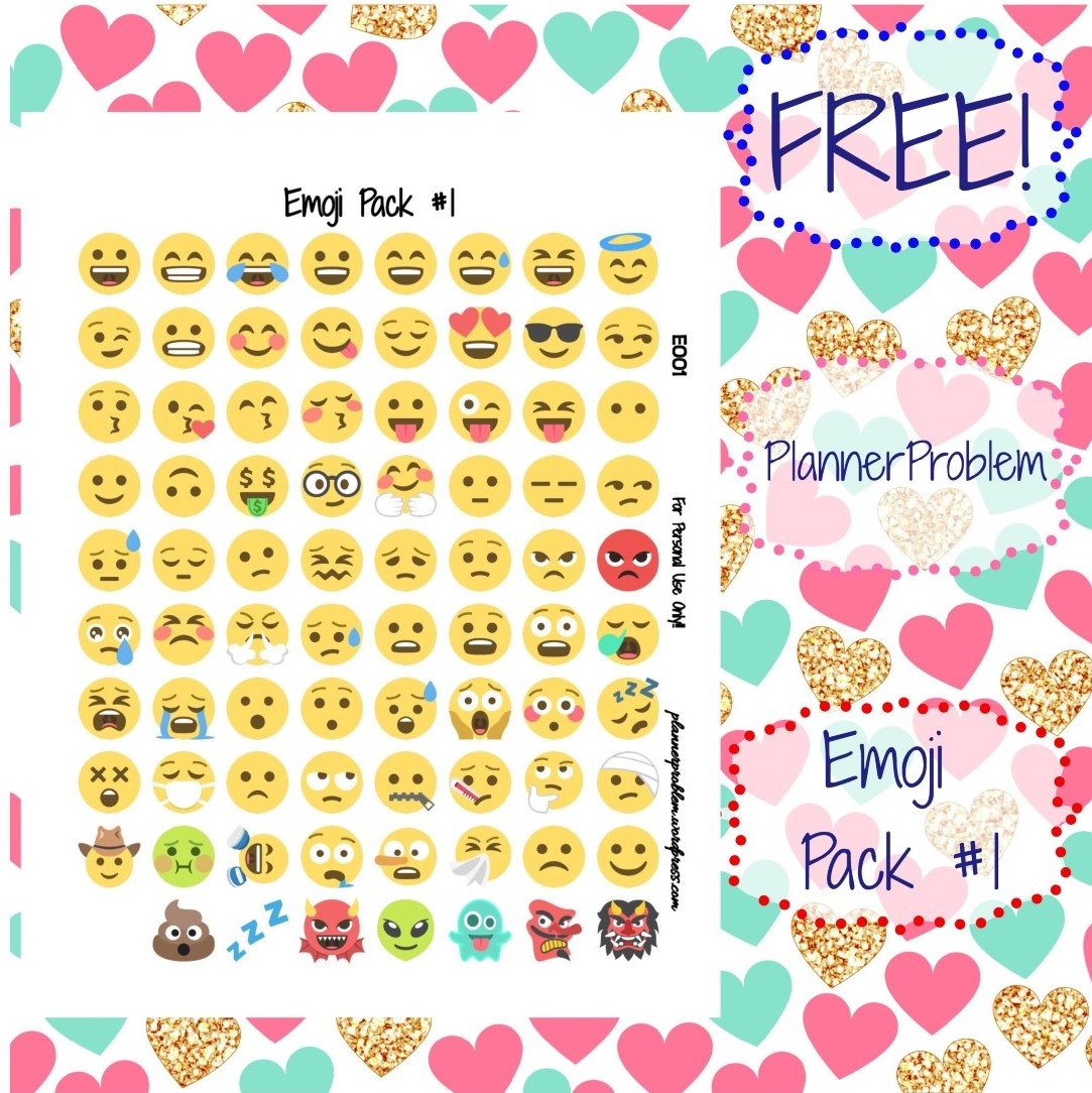 Emoji Pack 1 Free Printable Planner Stickers Emoji Pack 1 Free Printable Planner Stickers