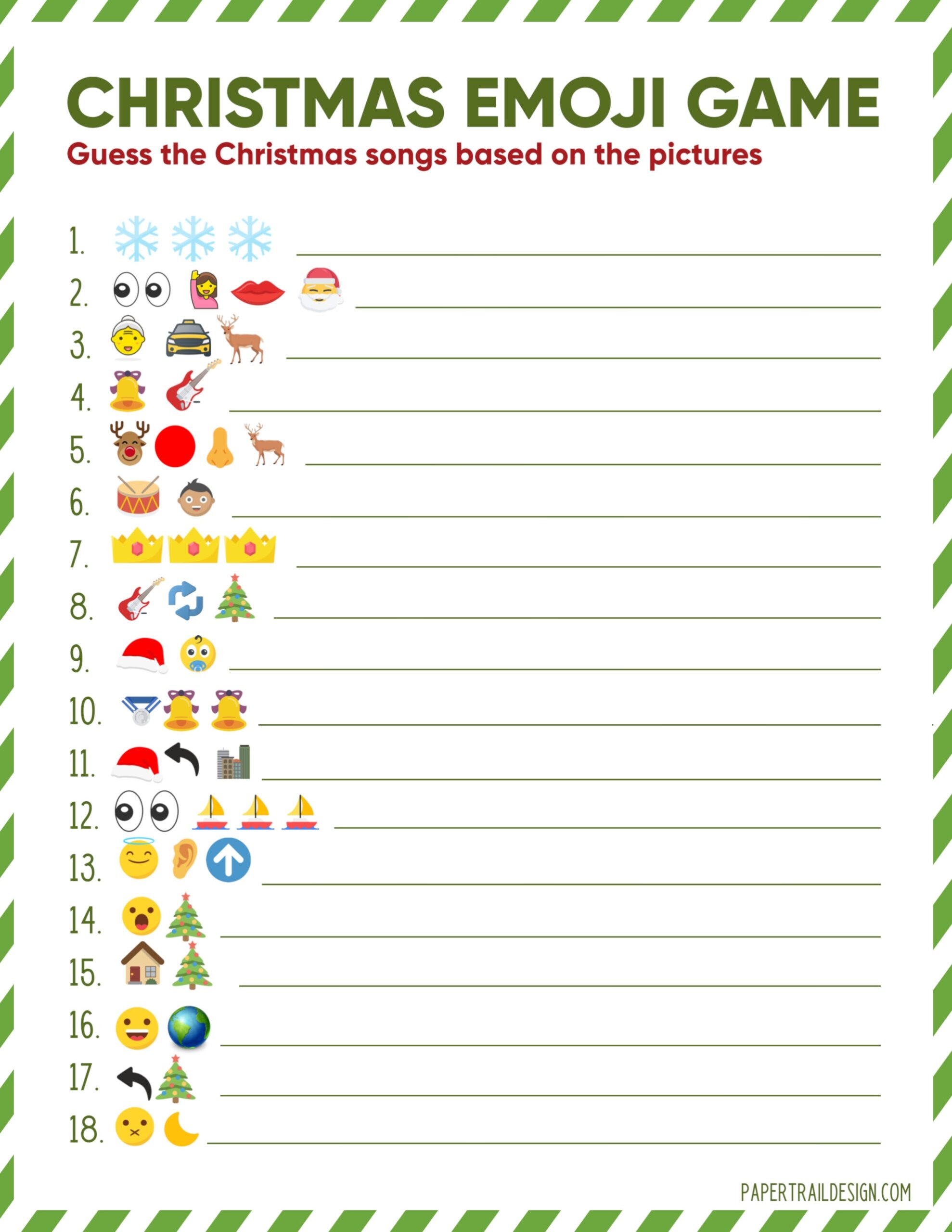 Emoji Printable Christmas Game Emoji Printable Christmas Game