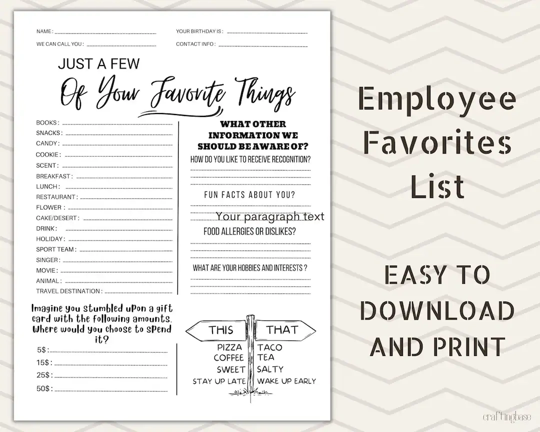 Employee Favorites List Employee