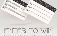 Enter To Win Printable Raffle Tickets