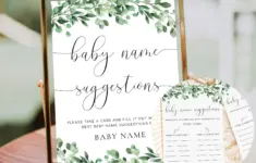 Everly Printable Baby Name Suggestion Game Template