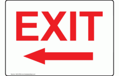 Exit With Left Arrow Sign Nhe 6760