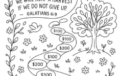 Faith Based Savings Tracker Coloring
