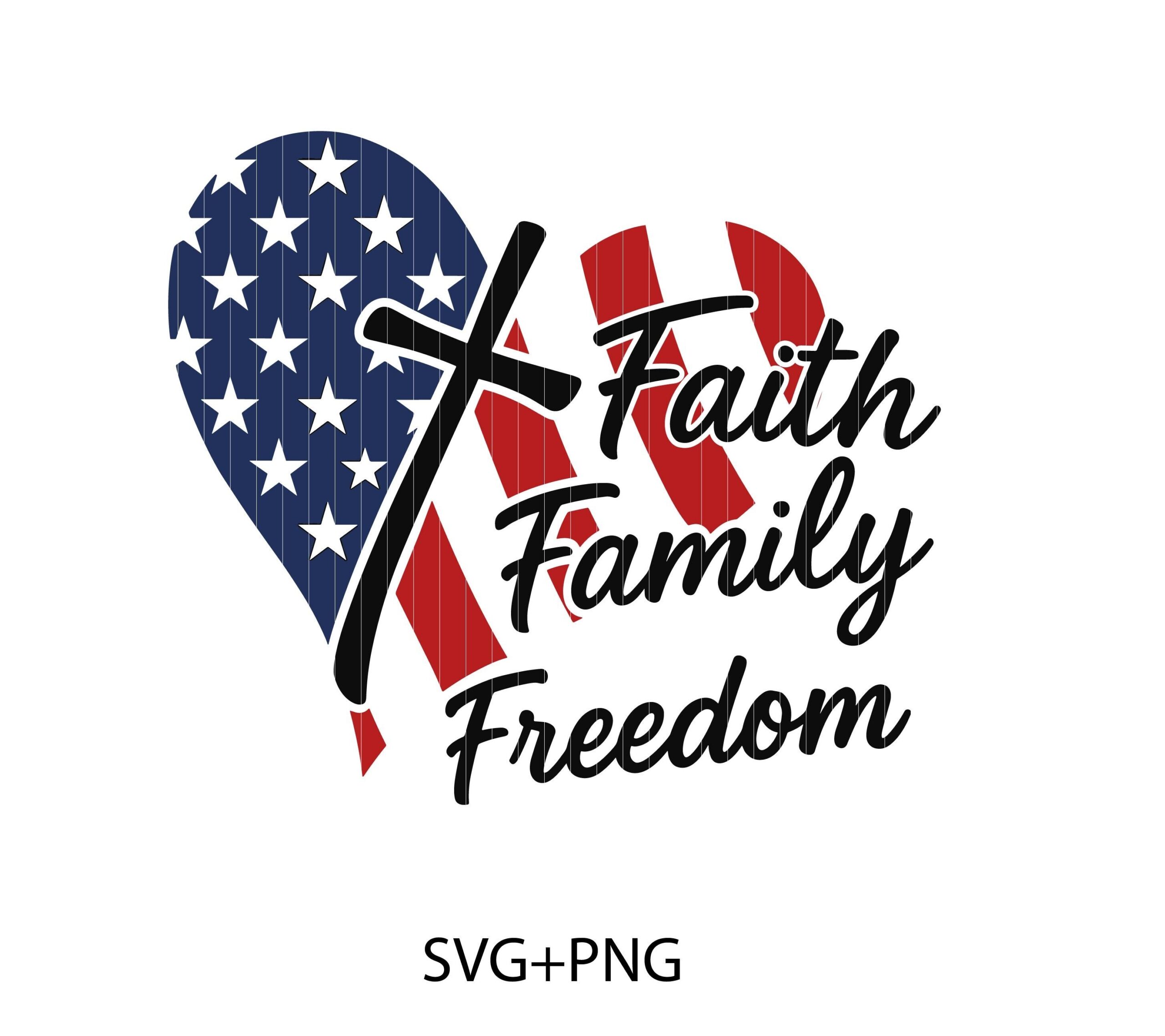 Faith Family Freedom Svg Png Heart