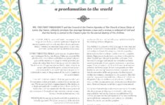 Family Proclamation World Free Lds Printable