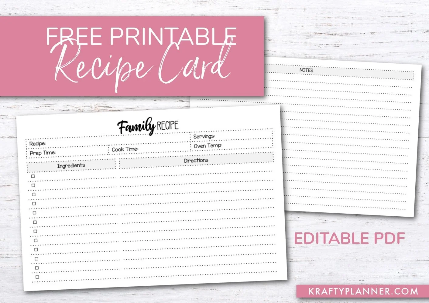 Family Recipe Card Family Recipe Card