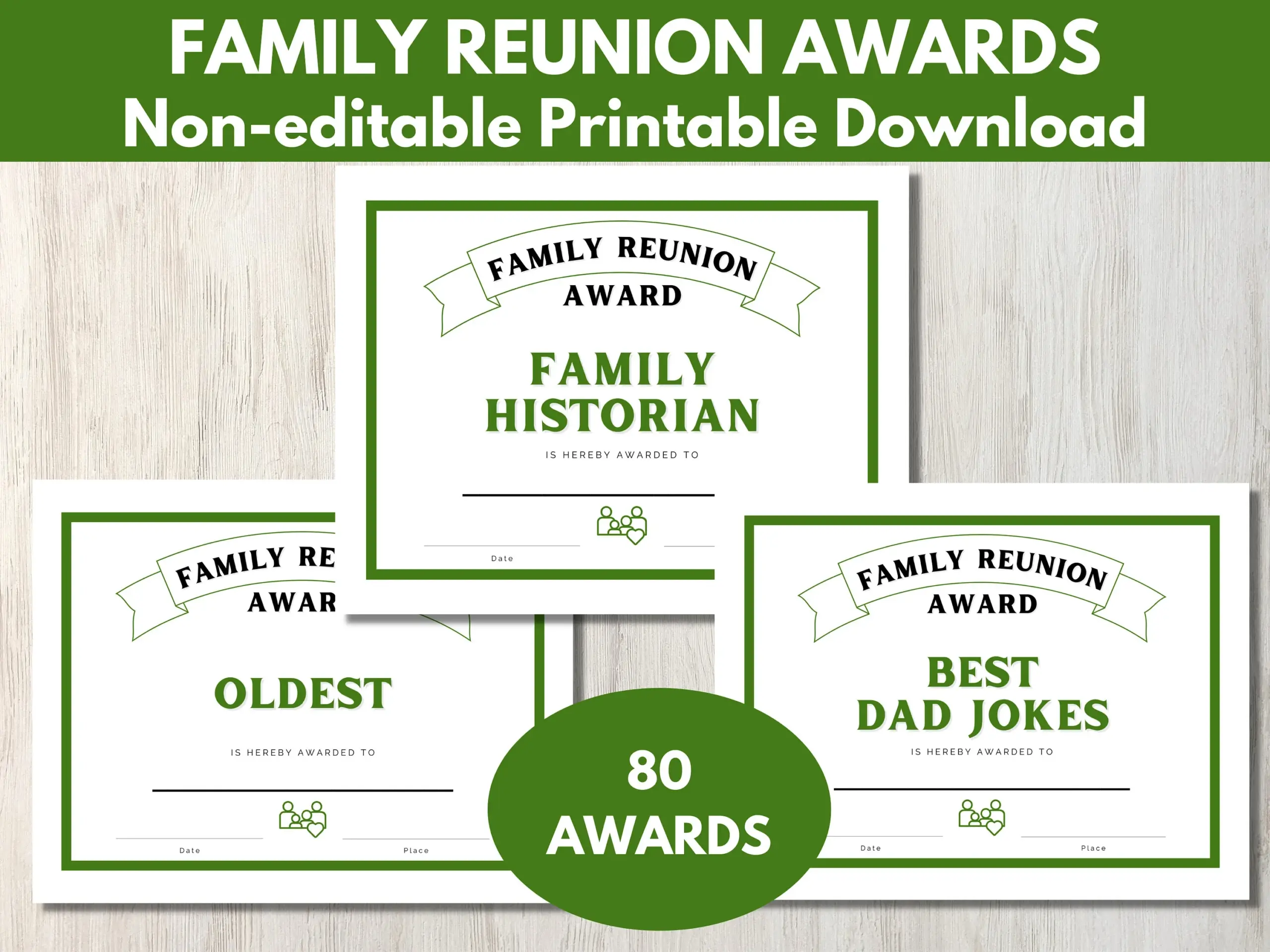 free printable family reunion award certificates
