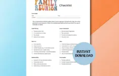 Family Reunion Checklist Printable